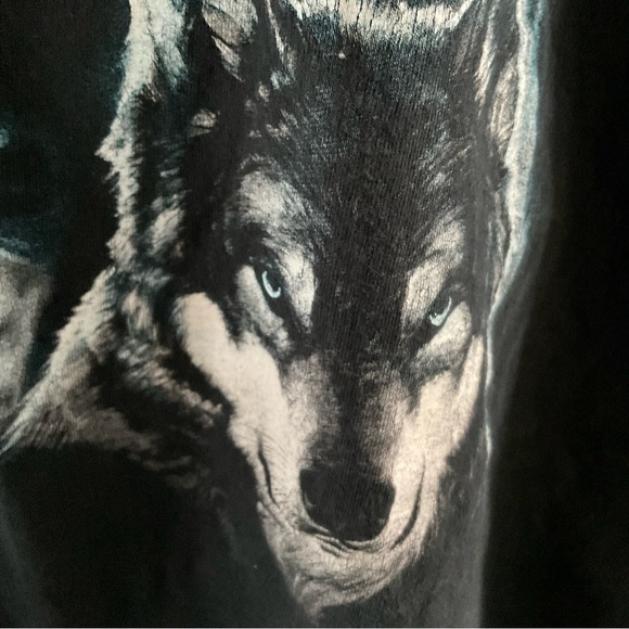 Gildan Indian Warrior Skeleton Wolf Howling At The Moon T-Shirt Men's 2XL (P1) - Picture 3 of 10